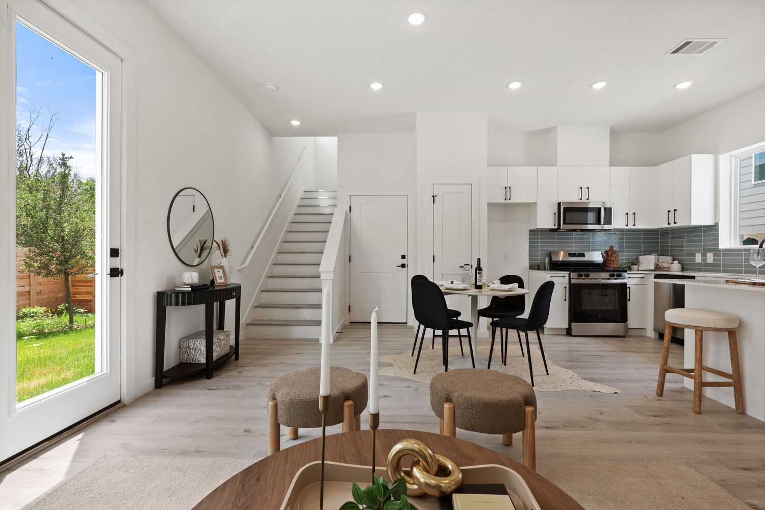 Open-concept living and dining