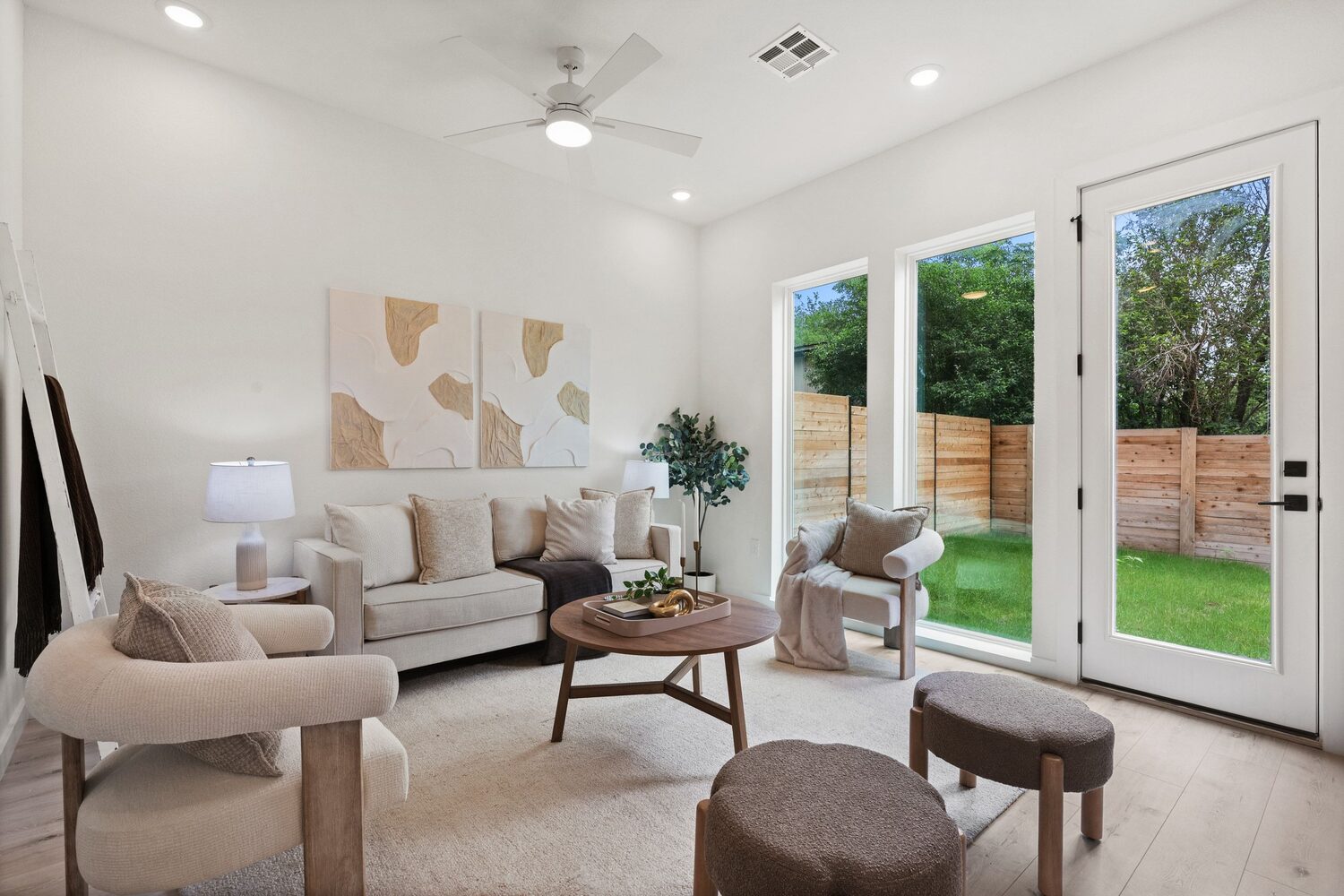 Living room opening to the yard