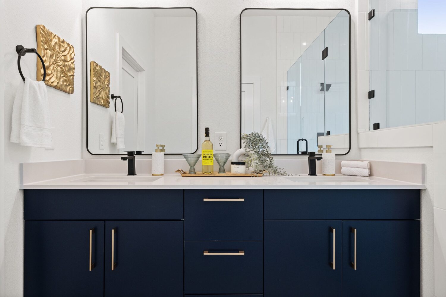 Primary bath with double vanity